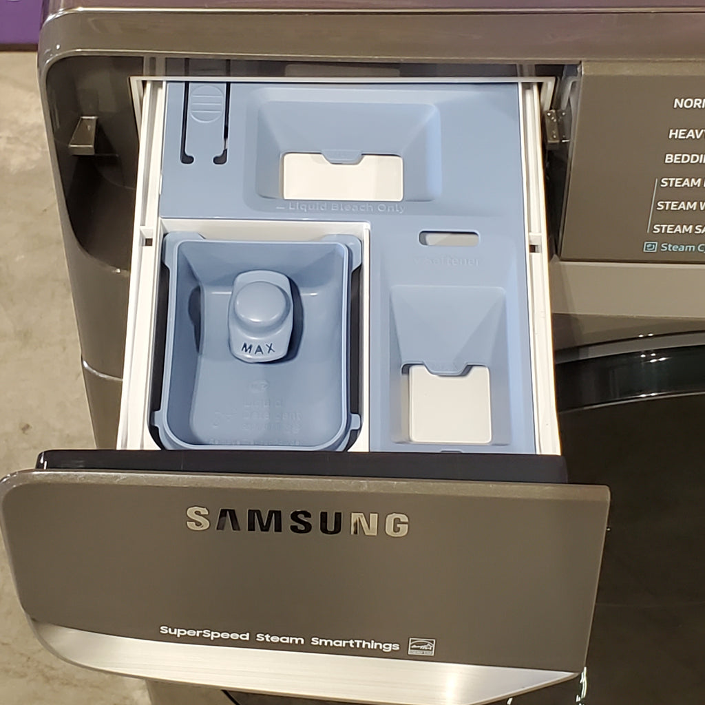 Pictures of Samsung 4.5 cu. ft. Large Capacity Smart Front Load Washer with Super Speed Wash in Platinum WF45B6300AP - Scratch & Dent (Minor) - Neu Appliance Outlet - Discount Appliance Outlet in Austin, Tx