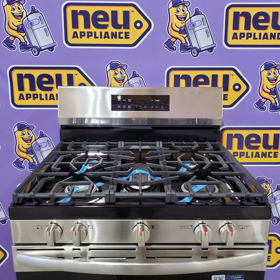 Frigidaire 5 Burner Freestanding Gas Range in Stainless Steel with Quick Boil and Steam Clean 20531SD499 - FCRG3062AS - Scratch & Dent (Minor)