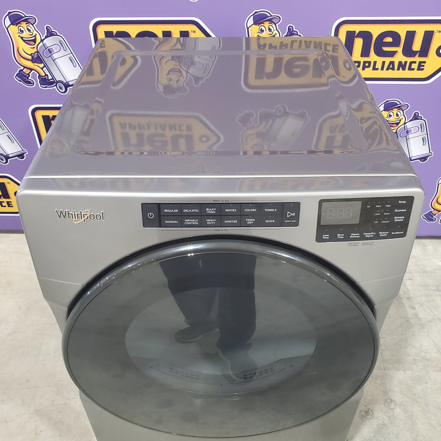Chrome Shadow Whirlpool 7.4 Cu. Ft. Electric Wrinkle Shield Dryer with Steam WED6605MC - Scratch & Dent - Minor