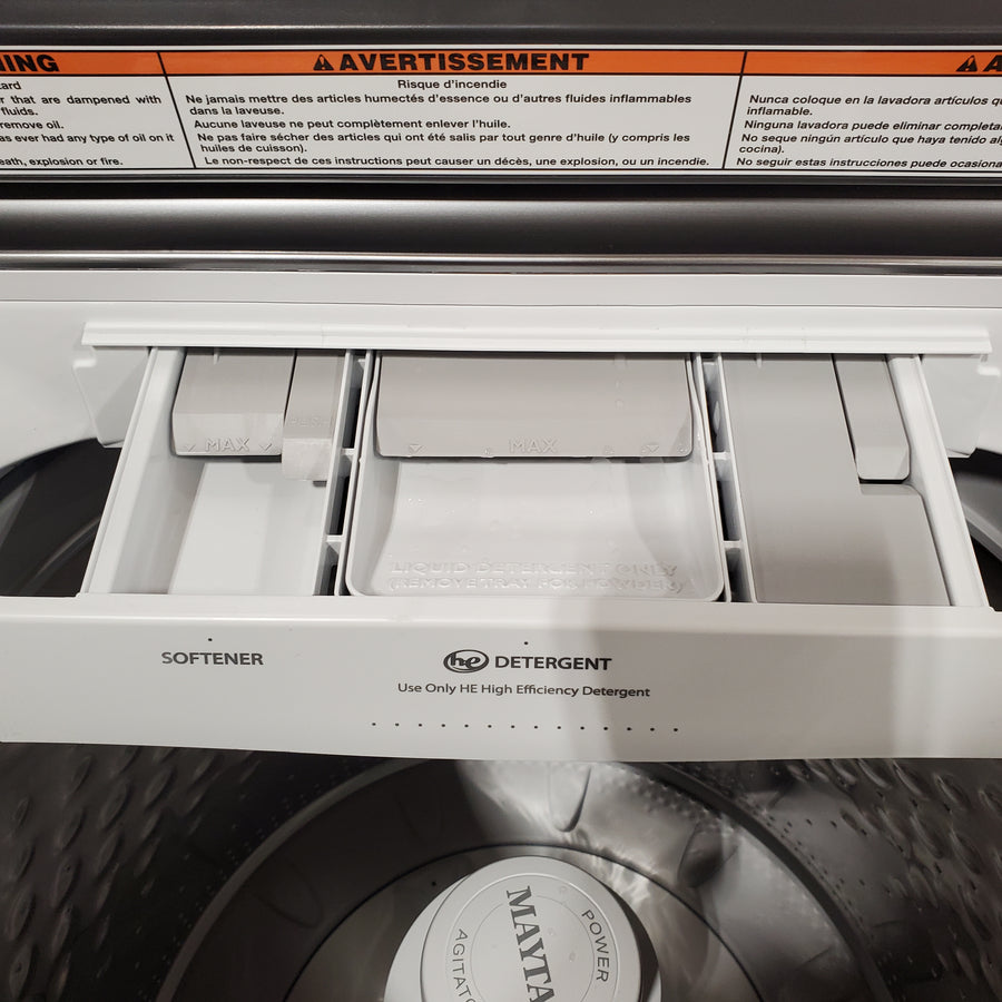 Maytag 5.2 Cu. Ft. Top Load Agitator Washer with Extra Power and Smart Appliance MTW6205RW - Open Box and Maytag 7.4 Cu. Ft. Top Load Electric Dryer with Extra Power and Advanced Moisture Sensing 16124 - MED6205RW - Open Box