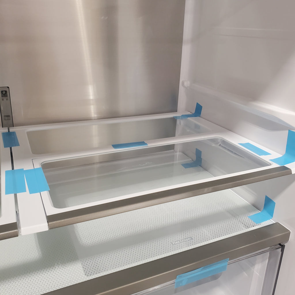 Pictures of Counter Depth Fingerprint Resistant Stainless Steel ENERGY STAR Samsung 22.8 cu. ft. 4 Door Flex Refrigerator with Beverage Center - Scratch & Dent - Major - Neu Appliance Outlet - Discount Appliance Outlet in Austin, Tx