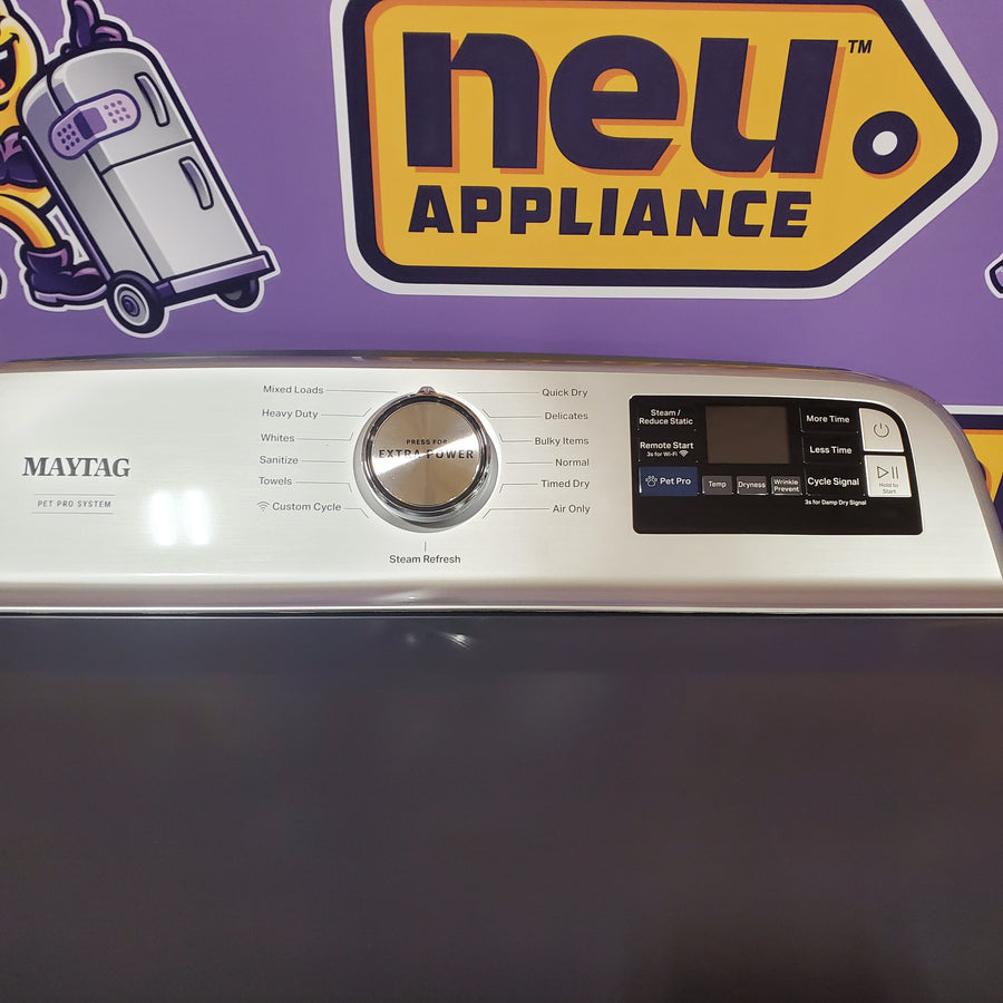 Maytag 5.3 Cu. Ft. Pet Pro Top Load Impeller Washer with Extra Power MTW7200RF - Scratch & Dent (Minor) and Maytag 7.4 Cu. Ft. Pet Pro Top Load Electric Dryer with Sanitize Cycle 16126 - MED7205RF - Scratch & Dent (Minor)