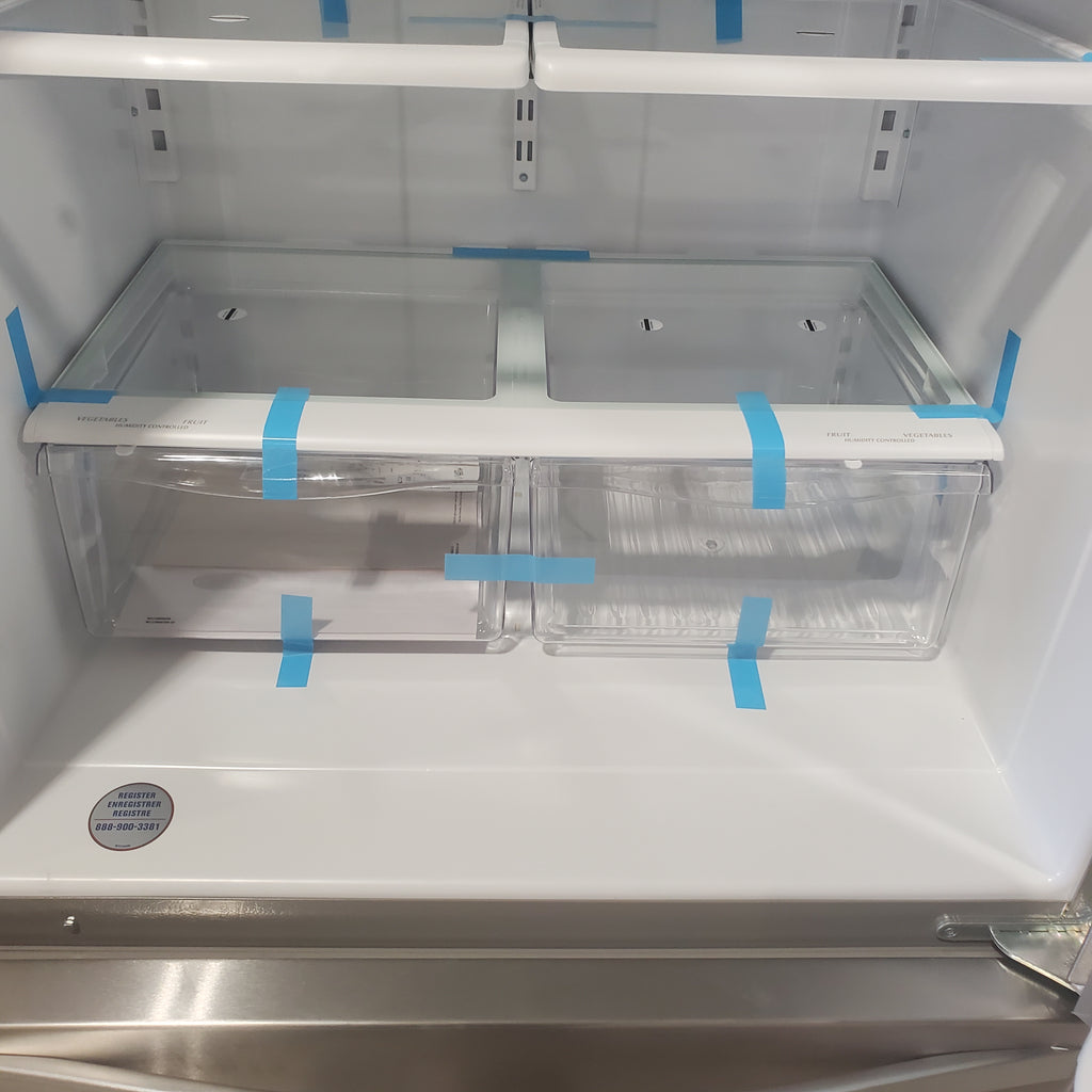 Pictures of Whirlpool 22.07-cu ft Bottom-Freezer Refrigerator with Ice Maker (Stainless Steel) ENERGY STAR-WRB322DMBM-Scratch and Dent(Moderate) - Neu Appliance Outlet - Discount Appliance Outlet in Austin, Tx