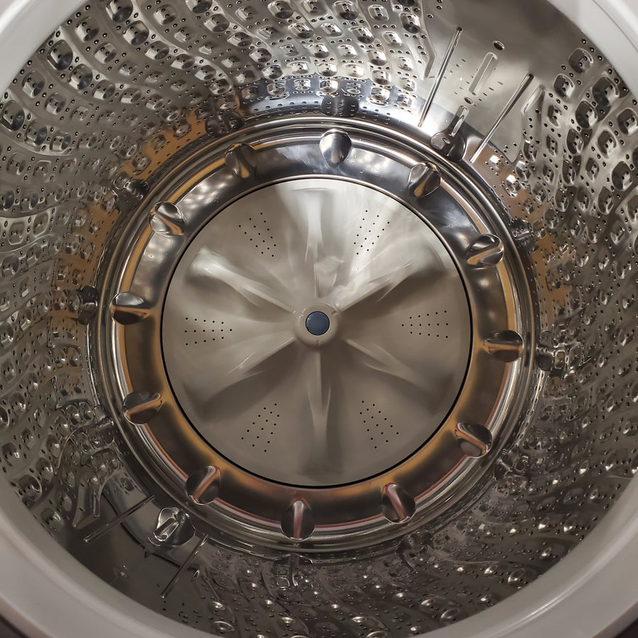 Samsung 5.2 cu. ft. Large Capacity Smart Top Load Washer with Super Speed Wash in White WA52DG5500AW - Open Box and Samsung White Smart Electric 7.4 Cu. Ft. Dryer with Sensor Dry and Steam Sanitize+ 16179 - DVE52A5500W - Scratch & Dent - Minor (Copy)