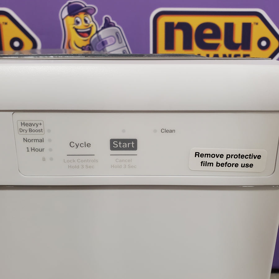 GE Dishwasher with Front Controls with Sanitize, Dry Boost, 55 dBA in White 25139SD783 - GDF450PGRBB - Open Box