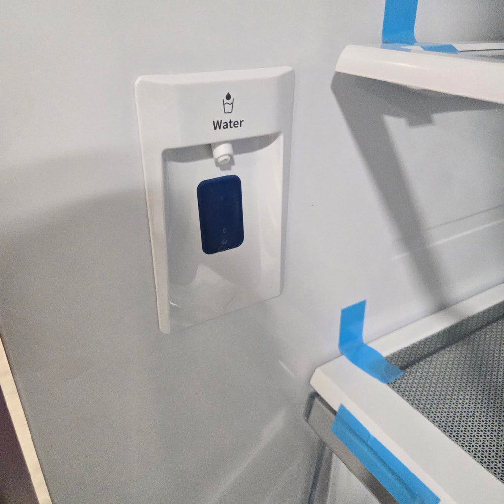 Pictures of Fingerprint Resistant Brushed Steel ENERGY STAR Hisense 26.6 cu. ft. 3 Door French Door Refrigerator with Icemaker and Internal Water Dispenser - Scratch & Dent - (Minor) - Neu Appliance Outlet - Discount Appliance Outlet in Austin, Tx