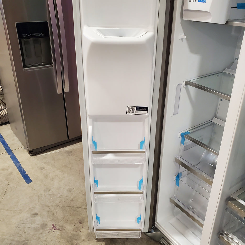 Pictures of Frigidaire Gallery 22.3-cu ft Counter-depth Side-by-Side Refrigerator with Ice Maker ENERGY STAR in Fingerprint Resistant Stainless Steel GRSC2352AF - 3SD478 - Scratch & Dent (Minor) - Neu Appliance Outlet - Discount Appliance Outlet in Austin, Tx