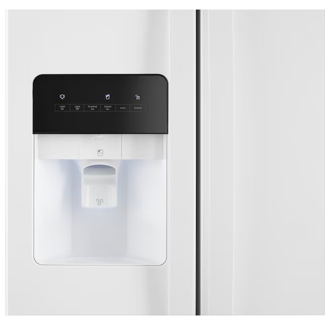 Whirlpool 24.6-cu ft Standard-Depth Side-by-Side Refrigerator with Ice Maker, Water and Ice Dispenser in White WRS315SDHW - Scratch & Dent (Minor)