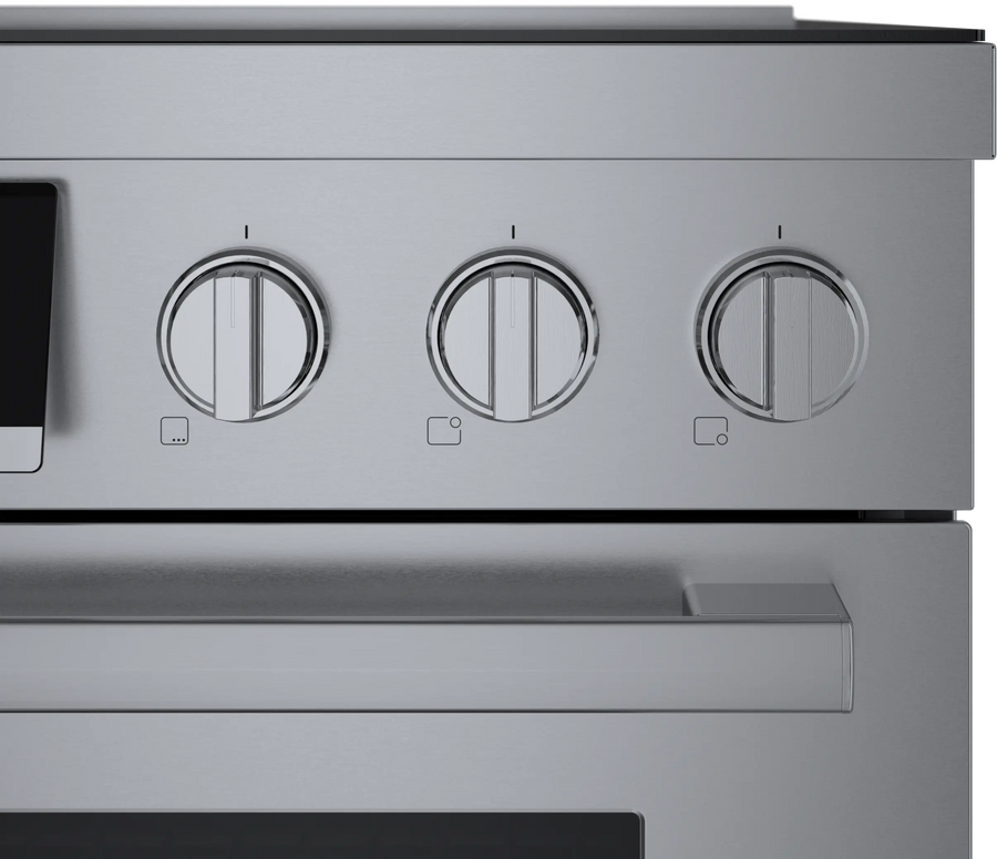 Bosch 800 Series 36 in. 3.7 cu ft. 5 Burner Slide-In Industrial Pro Style Induction Range w/ Convection Pro in Stainless Steel HIS8655U - Scratch & Dent (Minor)