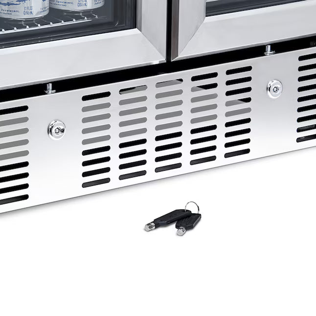 NewAir 23.50-in W 18-Bottles Dual Zone Cooling Built-in/Freestanding Indoor Wine Cooler in Stainless Steel 251315SD1095 - AWB-360DB - Scratch & Dent (Minor)