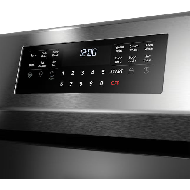 Frigidaire Stainless Steel Gallery 30" Electric Glass top Range with No Preheat + Air Fry GCRE3060BF - Open Box