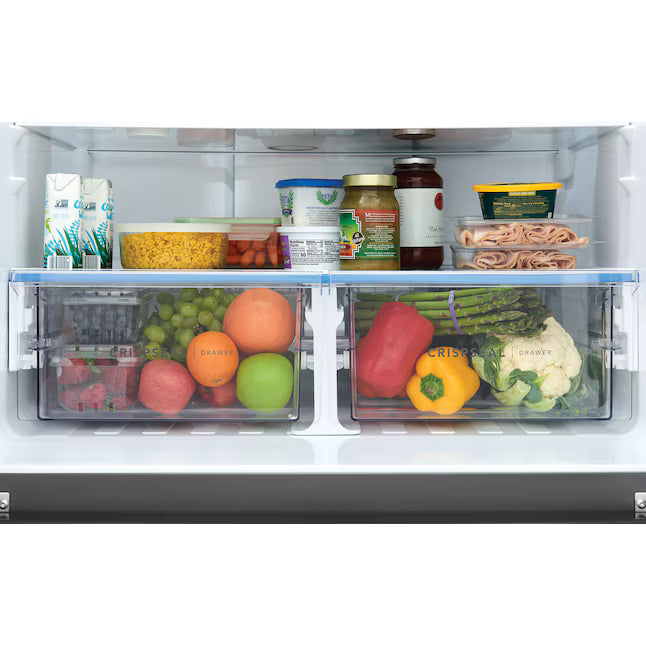 Frigidaire Counter-Depth 19.9-cu ft 35-in Wide French Door Refrigerator with Ice Maker ENERGY STAR Certified in Stainless Steel FRFG201LAV - Scratch & Dent (Minor)