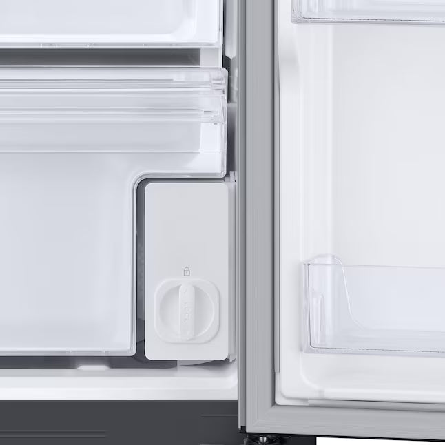 Samsung Bespoke AI 23-cu ft Counter-Depth 36-in Wide Side-by-Side Refrigerator Smart Compatible with Ice Maker with Ice Dispenser in Fingerprint Resistant Stainless Steel RS23A500ASR - Scratch & Dent (Minor)