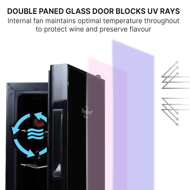 Koolatron 10-in W 18-Bottles Black Dual Zone Cooling Freestanding Indoor Wine Cooler 22142775 - WC18MG - Scratch & Dent (Minor)