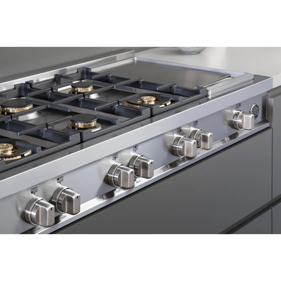 Bertazzoni 48 Inch Freestanding Gas Range with 7.1 cu. ft., 6 Sealed Burners, Griddle, and Convection MAST486GGASNEE - Scratch & Dent (Moderate)