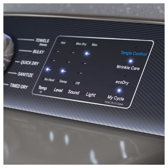 GE Profile™ ENERGY STAR® 7.4 cu. ft. Capacity Smart Aluminized Alloy Drum Electric Dryer with Sanitize Cycle and Sensor Dry 6SD64 - PTD70EBPTDG - Scratch & Dent (Minor)