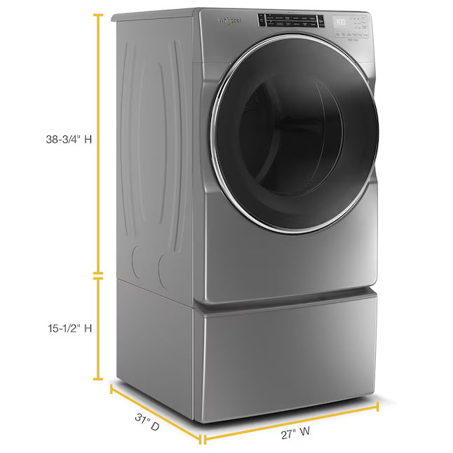 Whirlpool 7.4 cu. ft. Front Load Electric Dryer with Steam Cycles WED8620HC - Scratch & Dent (Minor)