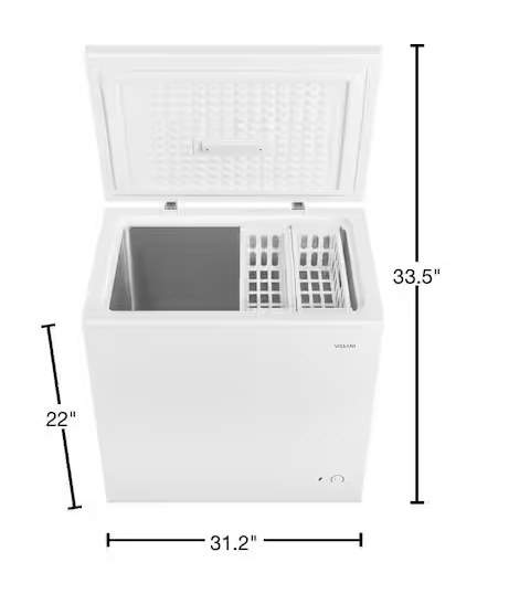 Vissani 7.0 cu. ft. Manual Defrost Chest Freezer with LED Light in White, Garage Ready S178 - HMCF7W5 - Scratch & Dent (Minor)
