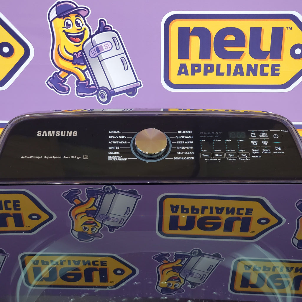 Samsung 5.5 cu.ft. Extra-Large Capacity Smart Top Load Washer with Super Speed Wash in Brushed Black 5SD229 - WA55CG7100AV - Scratch & Dent (Minor)