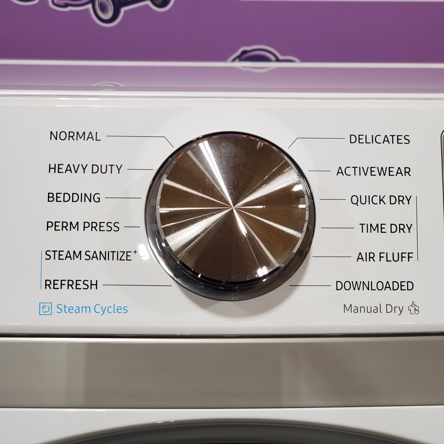 Samsung 7.5 cu. ft. Smart Electric Dryer with Steam Sanitize+ in White 6SD39 - DVE45B6300W - Scratch & Dent (Minor)