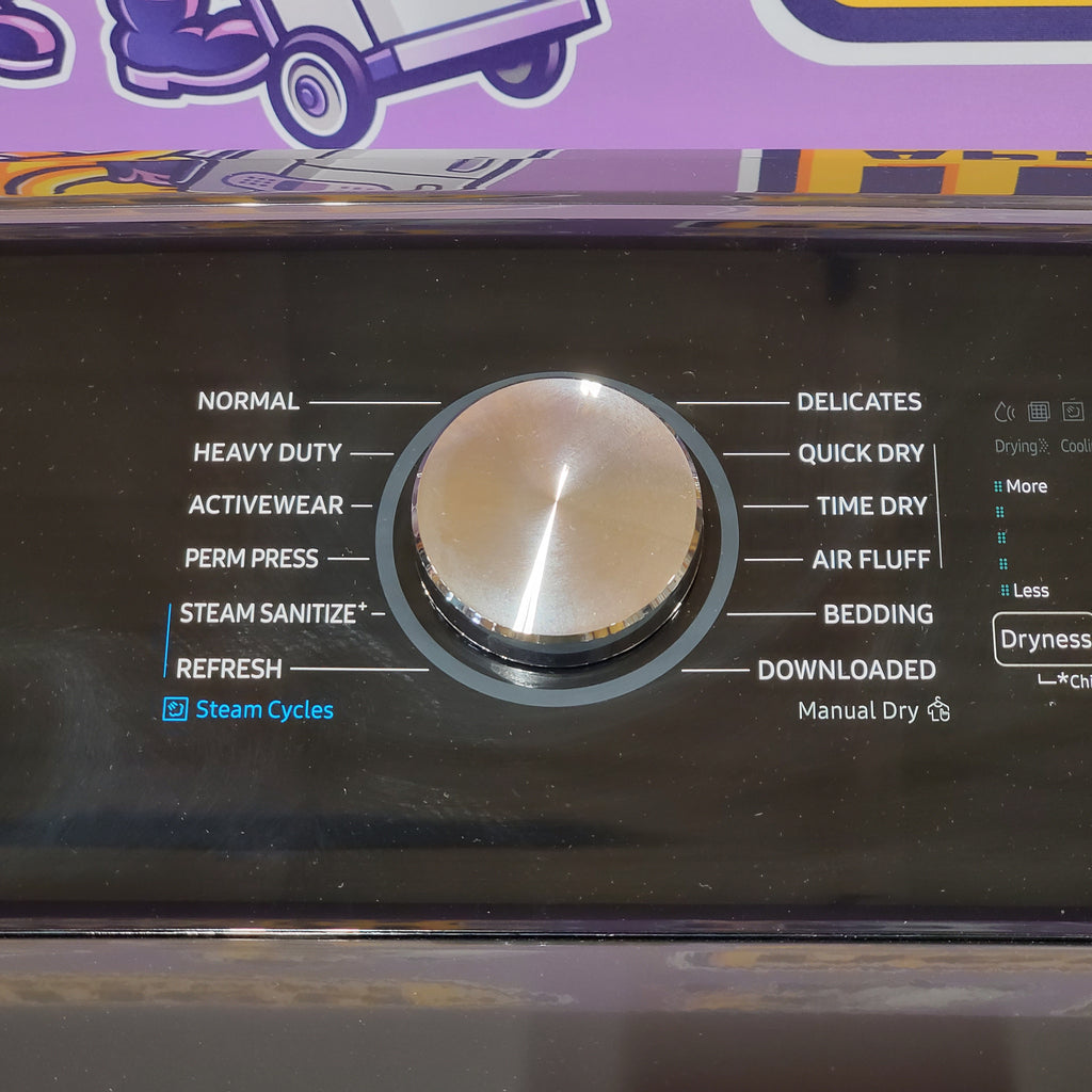 Samsung 7.4 Cu. Ft. Smart Electric Dryer with Steam Sanitize+ in Black 5SD258 - DVE55CG7100V - Scratch & Dent (Minor)