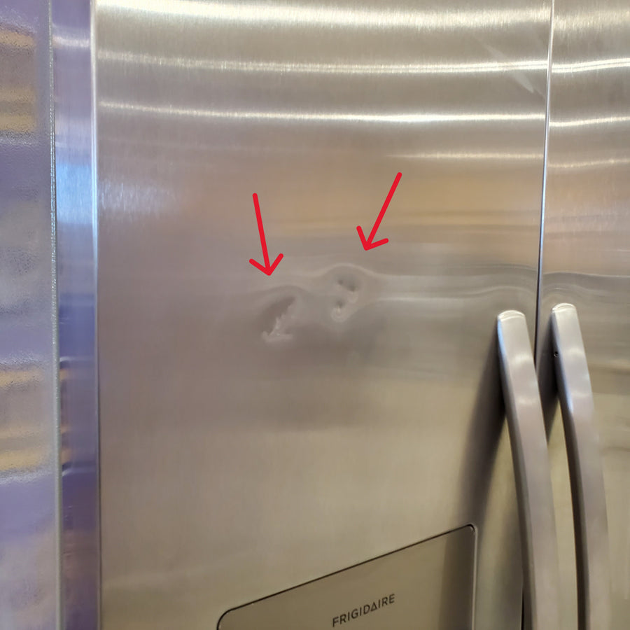 Frigidaire 25.6 cu. ft. ENERGY STAR Side by Side Refrigerator with Exterior Water and Ice Dispenser in Stainless Steel 20232SD617 - FRSS2623AS - Scratch & Dent (Moderate)