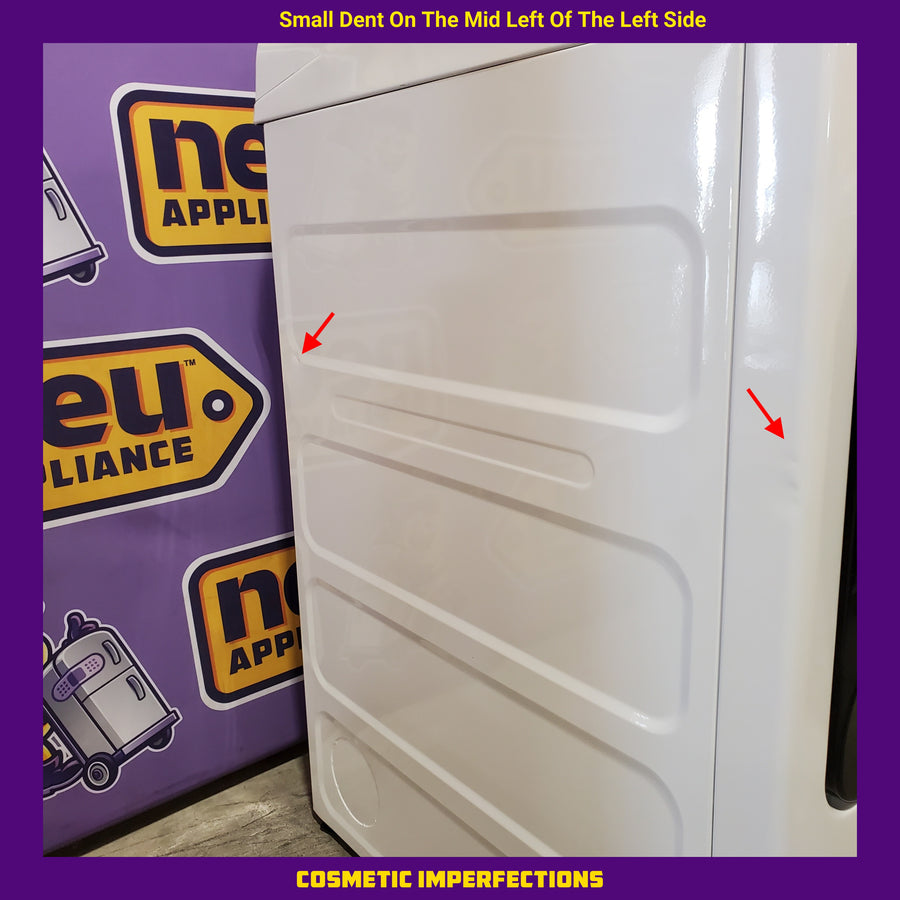 GE Profile 7.4 cu. ft. Smart Electric Dryer in White with Steam, Sanitize Cycle, and Sensor Dry, ENERGY STAR PTD70EBSTWS- Scratch & Dent (Moderate)
