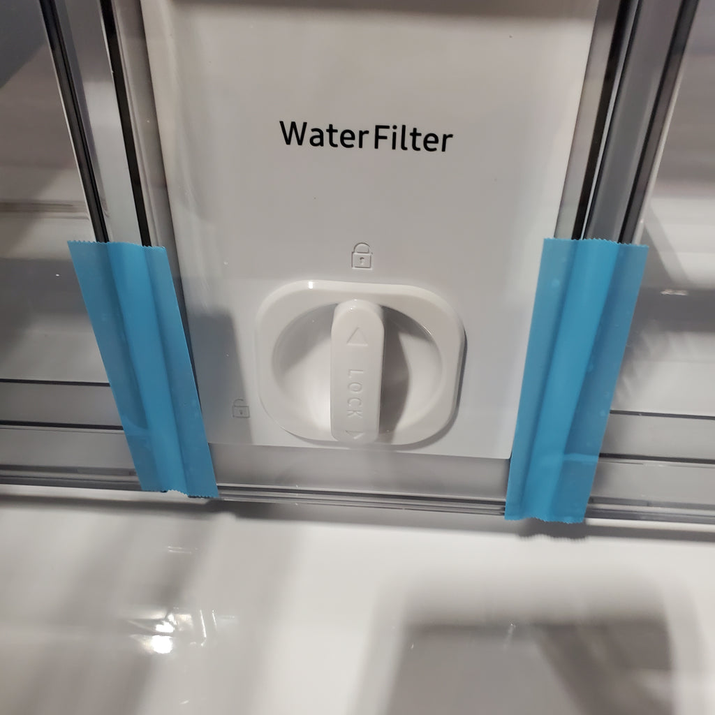 Pictures of Samsung 29 cu. ft. Bespoke 4-Door French Door Refrigerator with Beverage Center™ in Stainless Steel 4SD428 - RF29BB8600QL - Scratch & Dent (Moderate) - Neu Appliance Outlet - Discount Appliance Outlet in Austin, Tx