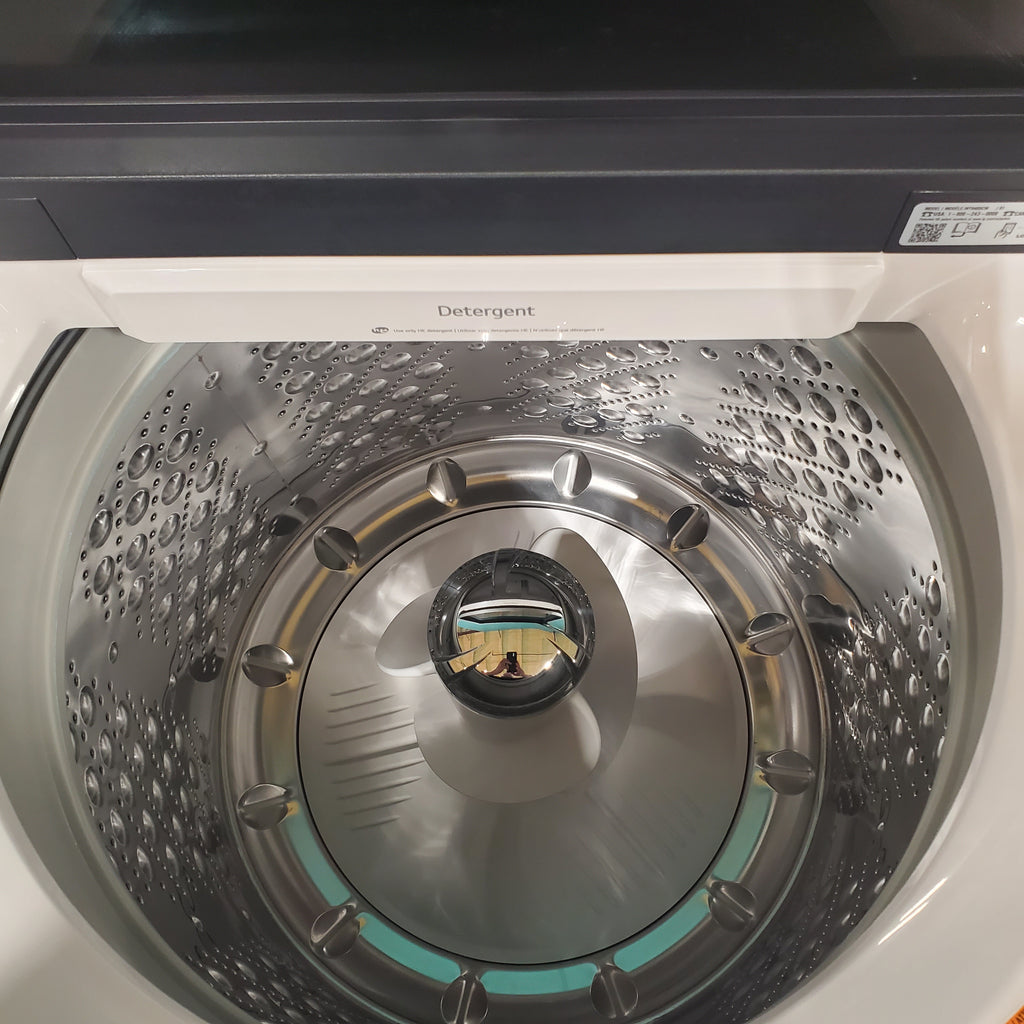 Pictures of LG 5.3 cu. ft. SMART Mega Capacity Top Load Washer in Alpine White with Agitator, Easy Unload and TurboWash3D Technology - Open Box - Neu Appliance Outlet - Discount Appliance Outlet in Austin, Tx