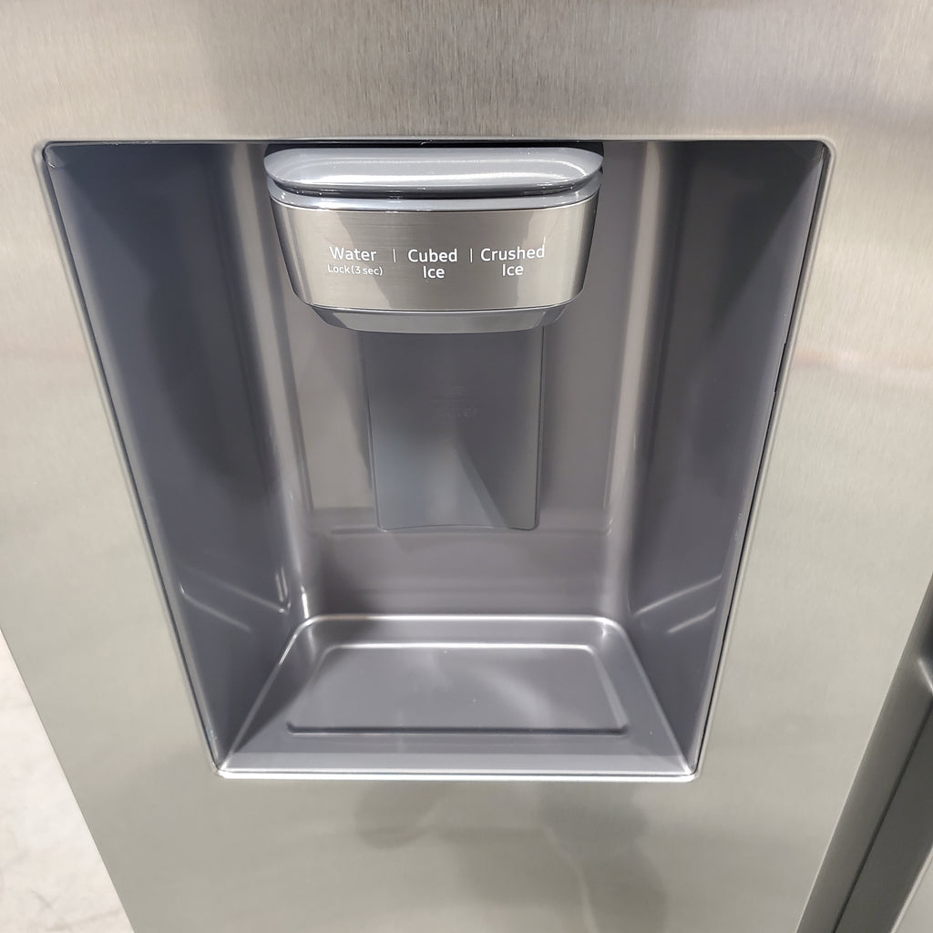 Pictures of Samsung Stainless Steel Large Capacity Side-by-Side 27.4 Cu. Ft. Refrigerator with Ice and Water Dispenser and LED Lighting RS27T5200SR - Open Box - Neu Appliance Outlet - Discount Appliance Outlet in Austin, Tx