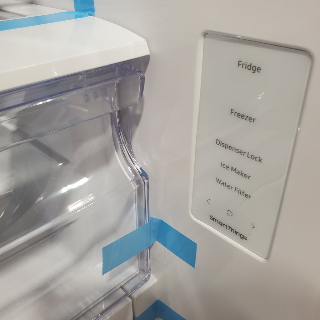 Pictures of Samsung 30 in. Wide 22 cu. ft. ENERGY STAR 3 Door French Door Refrigerator with Exterior Water and Ice Dispenser in Fingerprint Resistant Stainless Steel 4SD403 - RF22A4221SR - Scratch & Dent (Moderate) - Neu Appliance Outlet - Discount Appliance Outlet in Austin, Tx