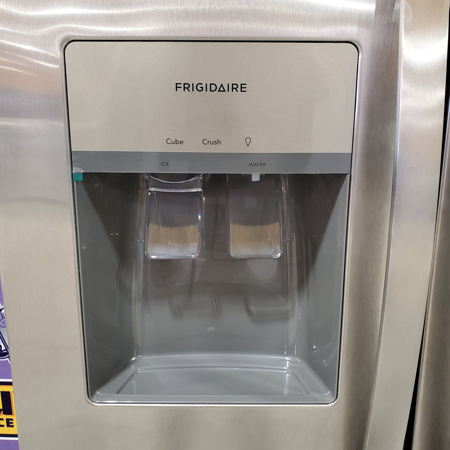 Frigidaire 25.6 cu. ft. ENERGY STAR Side by Side Refrigerator with Exterior Water and Ice Dispenser in Stainless Steel 20231SD248 - FRSS2623AS - Scratch & Dent (Moderate)