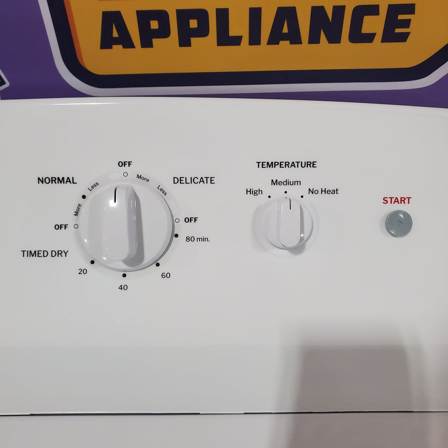 Hotpoint 6.2 cu. ft. Capacity Electric Dryer with Up To 120 ft. Venting and Shallow Depth 25SD121 - HTX26EASWWW - Scratch & Dent (Minor)