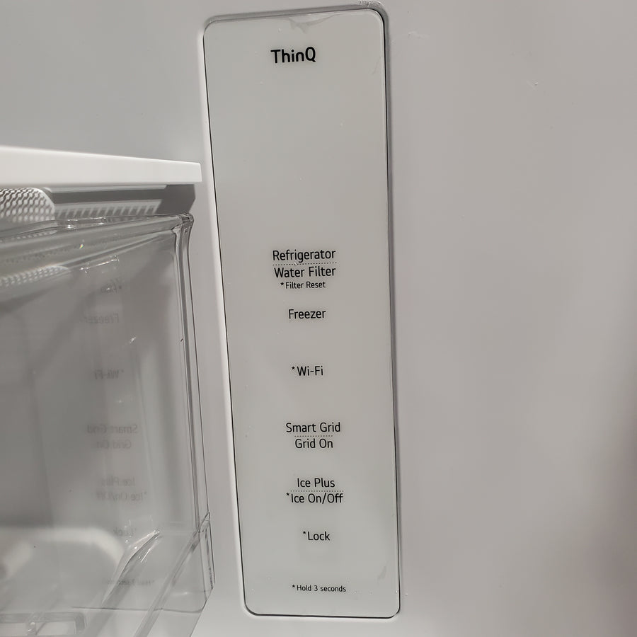 LG 33 in. W. 21 cu.ft. SMART Counter Depth MAX French Door Refrigerator with Ice Maker in PrintProof Stainless Steel 31135SD272 - LF21G6200S - Scratch & Dent (Major)