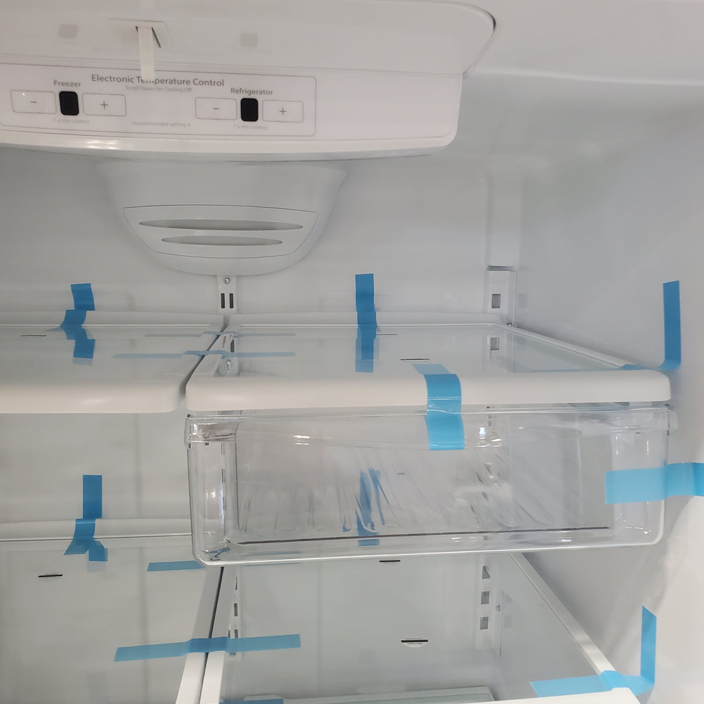 Pictures of Whirlpool 22.07-cu ft Bottom-Freezer Refrigerator with Ice Maker (Stainless Steel) ENERGY STAR-WRB322DMBM-Scratch and Dent(Moderate) - Neu Appliance Outlet - Discount Appliance Outlet in Austin, Tx