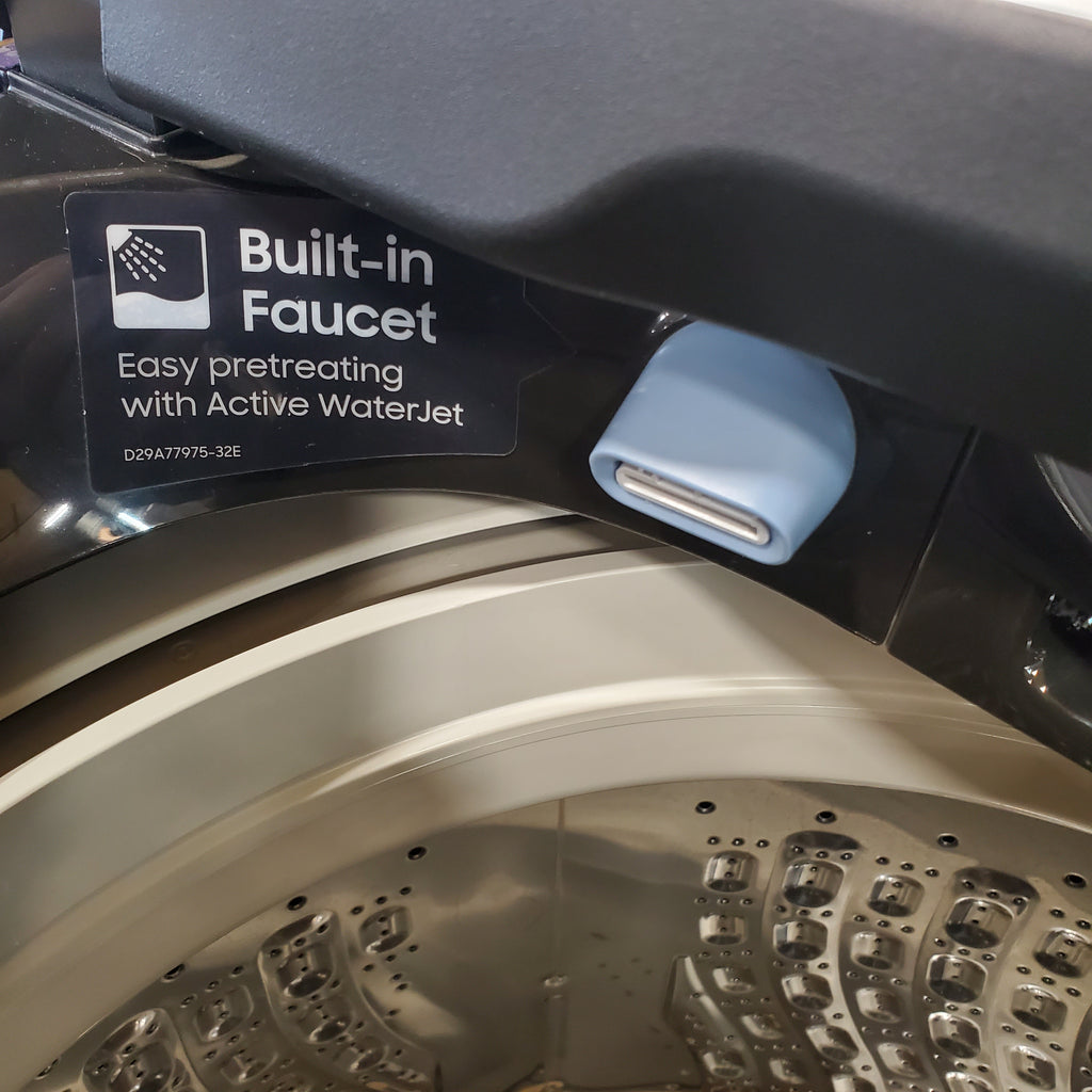 Pictures of Samsung 5.5 cu.ft. Extra-Large Capacity Smart Top Load Washer with Super Speed Wash in Brushed Black WA55CG7100AVUS - Scratch & Dent (Minor) - Neu Appliance Outlet - Discount Appliance Outlet in Austin, Tx