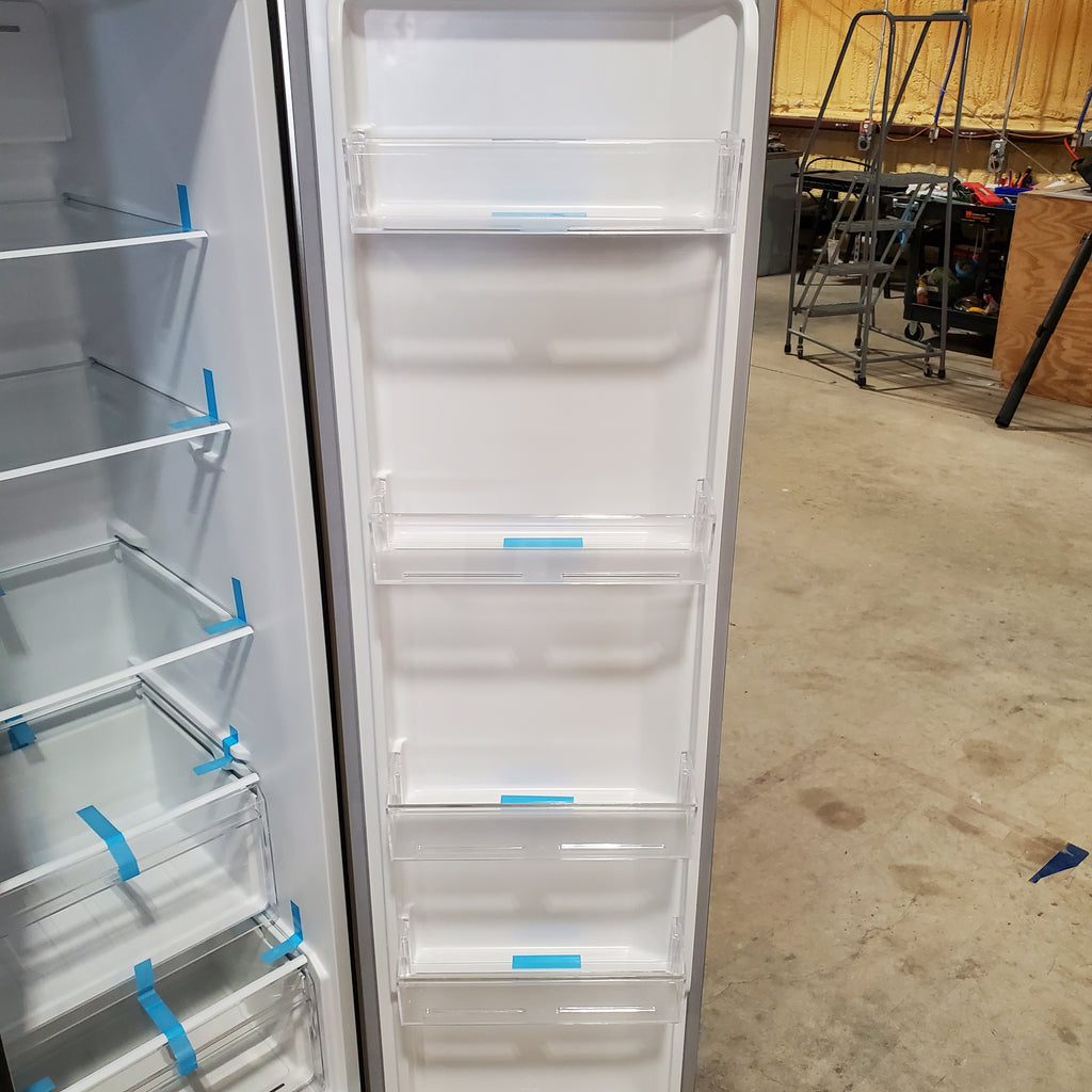 Pictures of Frigidaire 21 Cu. Ft. Counter-Depth Side-by-Side Refrigerator in Fingerprint-Resistant Stainless Steel - 3SD430 - FRSG2115AV - Scratch & Dent (Moderate) - Neu Appliance Outlet - Discount Appliance Outlet in Austin, Tx