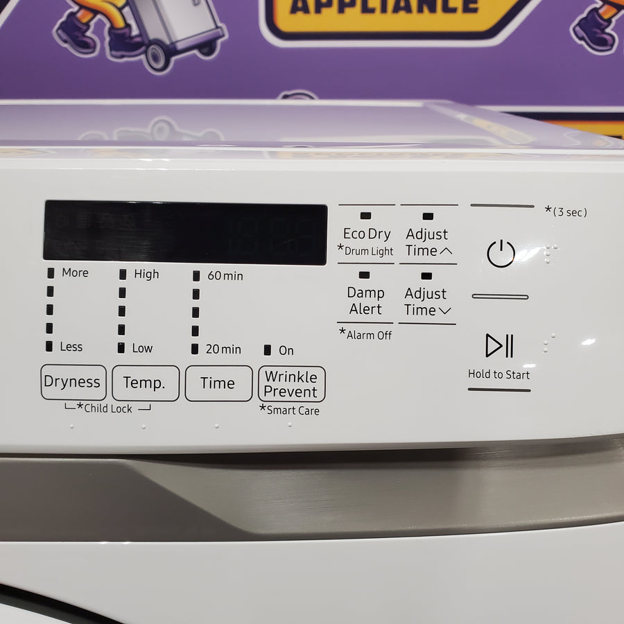 Samsung 7.5 cu. ft. Front Load Electric Dryer with Smart Care in White 22132SD123 - DVE45T6000W - Scratch & Dent (Minor)