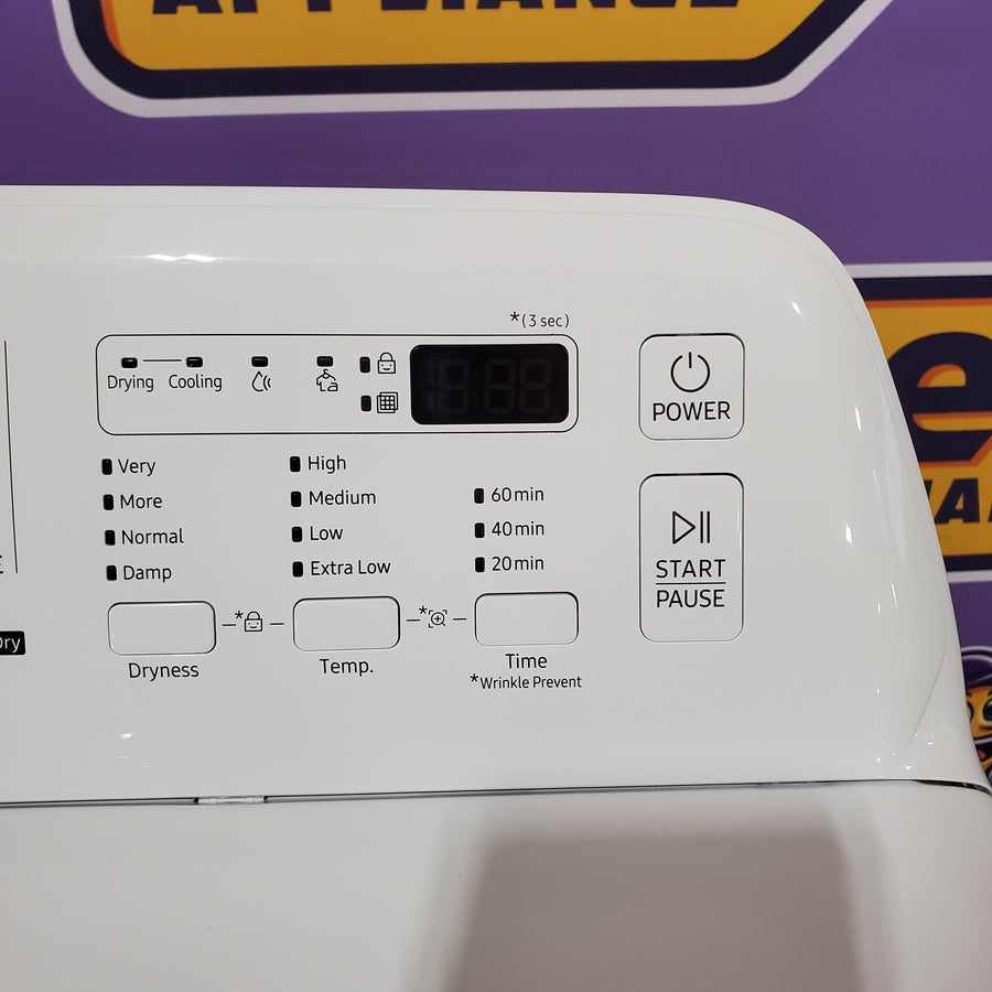 Samsung 7.2 cu. ft. Electric Dryer with Sensor Dry in White 22136SD255 - DVE45T3200W - Open Box
