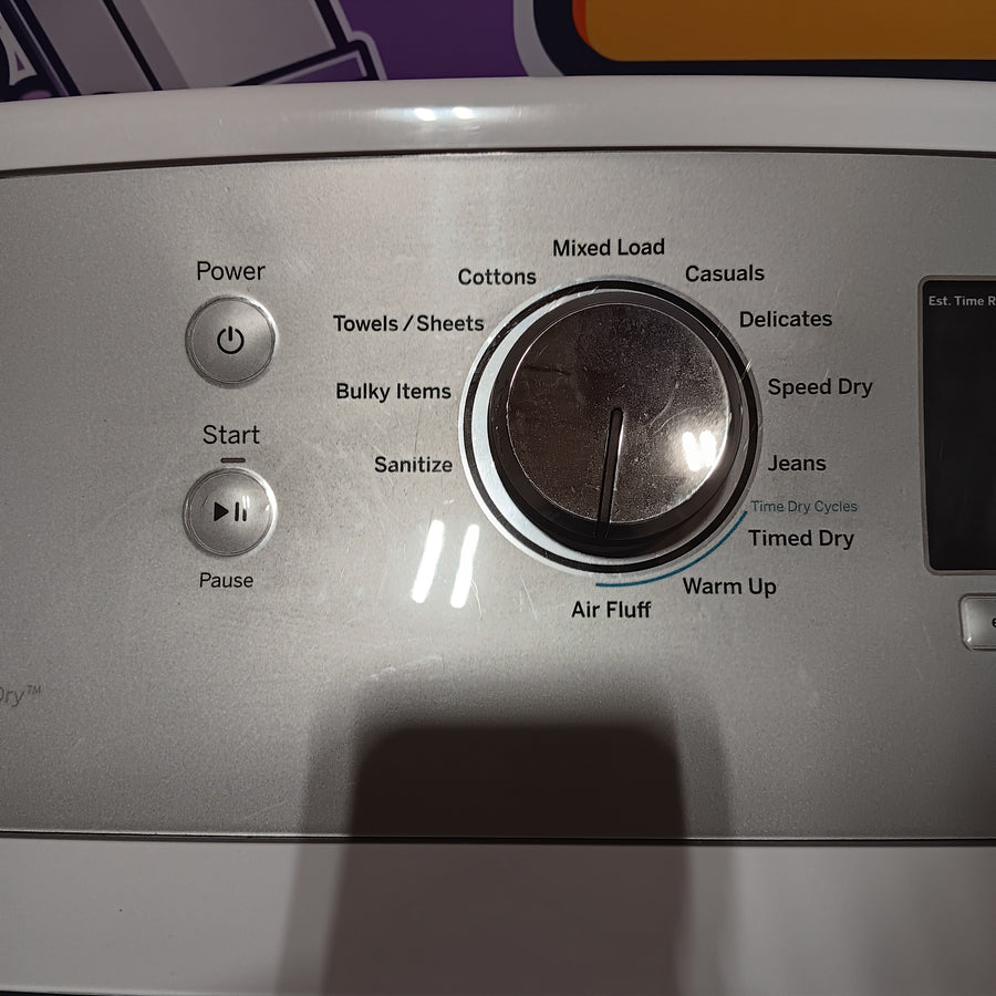 GE Top Load 4.0 Cu. Ft. Capacity Washer with Stainless Steel Wash Basket GTW325ASWWW - New in Box and GE ENERGY STAR 7.4 cu. ft. Capacity Aluminized Alloy Drum Electric Dryer with Sensor Dry 16254 - GTD65EBSJWS - Certified Refurbished