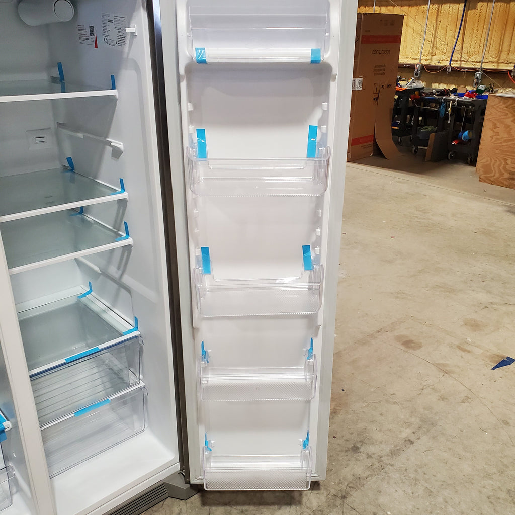 Pictures of Frigidaire 25.6-cu ft ENERGY STAR Side-by-Side Refrigerator with Ice Maker in Fingerprint Resistant Stainless Steel 3SD673 - FRSS26L3AF - Scratch and Dent (Minor) - Neu Appliance Outlet - Discount Appliance Outlet in Austin, Tx
