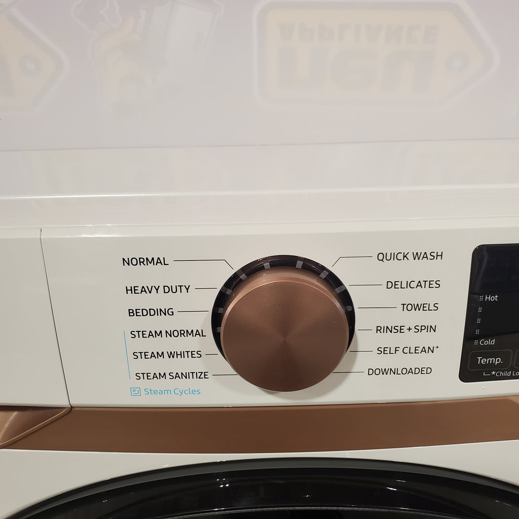 Pictures of Samsung Extra Large Capacity 5.0 cu. ft. Smart Front Load Washer in Ivory with Super Speed Wash and Steam Wi-Fi Connectivity 3SD726 - WF50BG8300AE - Open Box - Neu Appliance Outlet - Discount Appliance Outlet in Austin, Tx