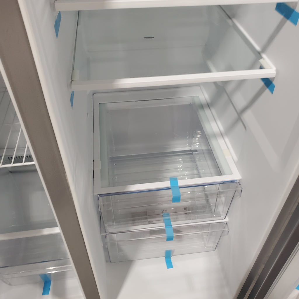 Pictures of Frigidaire 25.6-cu ft Side-by-Side Refrigerator with Ice Maker (Fingerprint Resistant Stainless Steel) ENERGY STAR-FRSS26L3AF-Scratch and Dent( Minor) - Neu Appliance Outlet - Discount Appliance Outlet in Austin, Tx