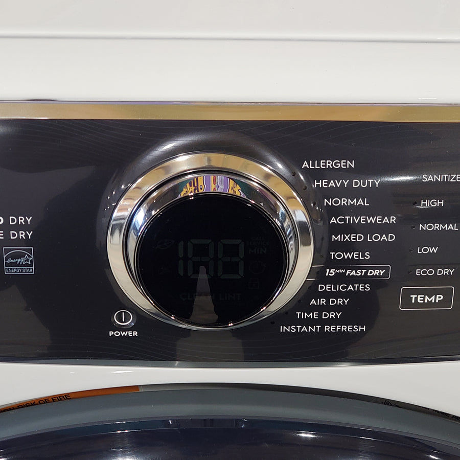 Electrolux 4.5 Cu.Ft. Stackable Front Load Washer with Steam and SmartBoost Wash System ELFW7637AW - Open Box and Electrolux 8.0 Cu. Ft. Front Load Perfect Steam™ Electric Dryer with Balanced Dry™ and Instant Refresh ELFE7626BW - Scratch & Dent (Minor)