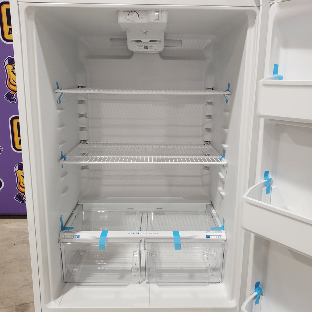 Pictures of Frigidaire White Garage Ready Top Freezer 18 Cu. Ft. Refrigerator with EvenTemp Cooling System and Spacious Interior Storage FFTR1814WWE - Open Box - Neu Appliance Outlet - Discount Appliance Outlet in Austin, Tx
