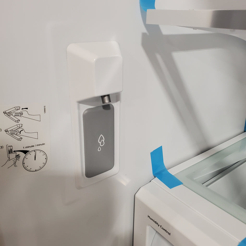 Pictures of JennAir RISE 21.9 Cu. Ft. French Door Counter-Depth Refrigerator with Gourmet Bay Drawer and TriSensor Climate Control in Stainless Steel JFFCF72DKL - Scratch & Dent (Minor) - Neu Appliance Outlet - Discount Appliance Outlet in Austin, Tx