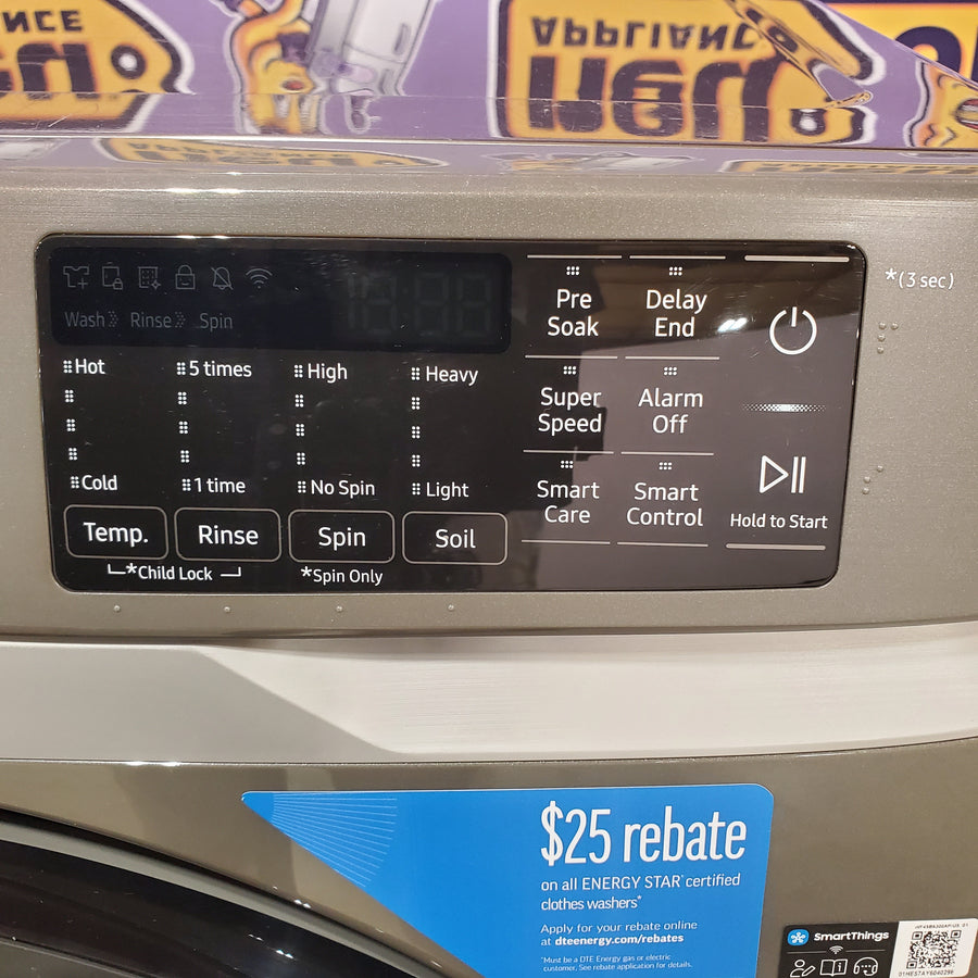 Samsung 4.5 cu. ft. Large Capacity Smart Front Load Washer with Super Speed Wash in Platinum 25139SD795 - WF45B6300AP - Scratch & Dent (Minor)