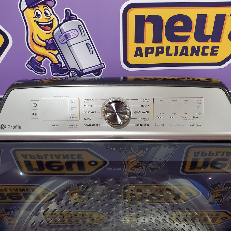 GE Profile™ ENERGY STAR® 5.0 cu. ft. Capacity Washer with Smarter Wash Technology and FlexDispense™ 22134SD243 - PTW600BPRDG - Scratch & Dent (Minor)