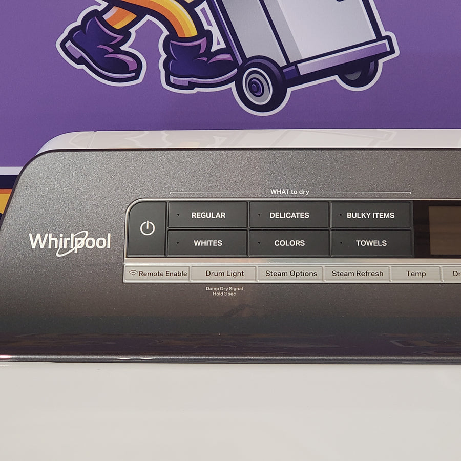Whirlpool High Efficiency Agitator Large Top-Load Washer in White WTW5105HW - Scratch & Dent (Minor) and Whirlpool 7.4 cu. ft. Electric Dryer with Hamper Door WED8127LW - Scratch & Dent (Minor)