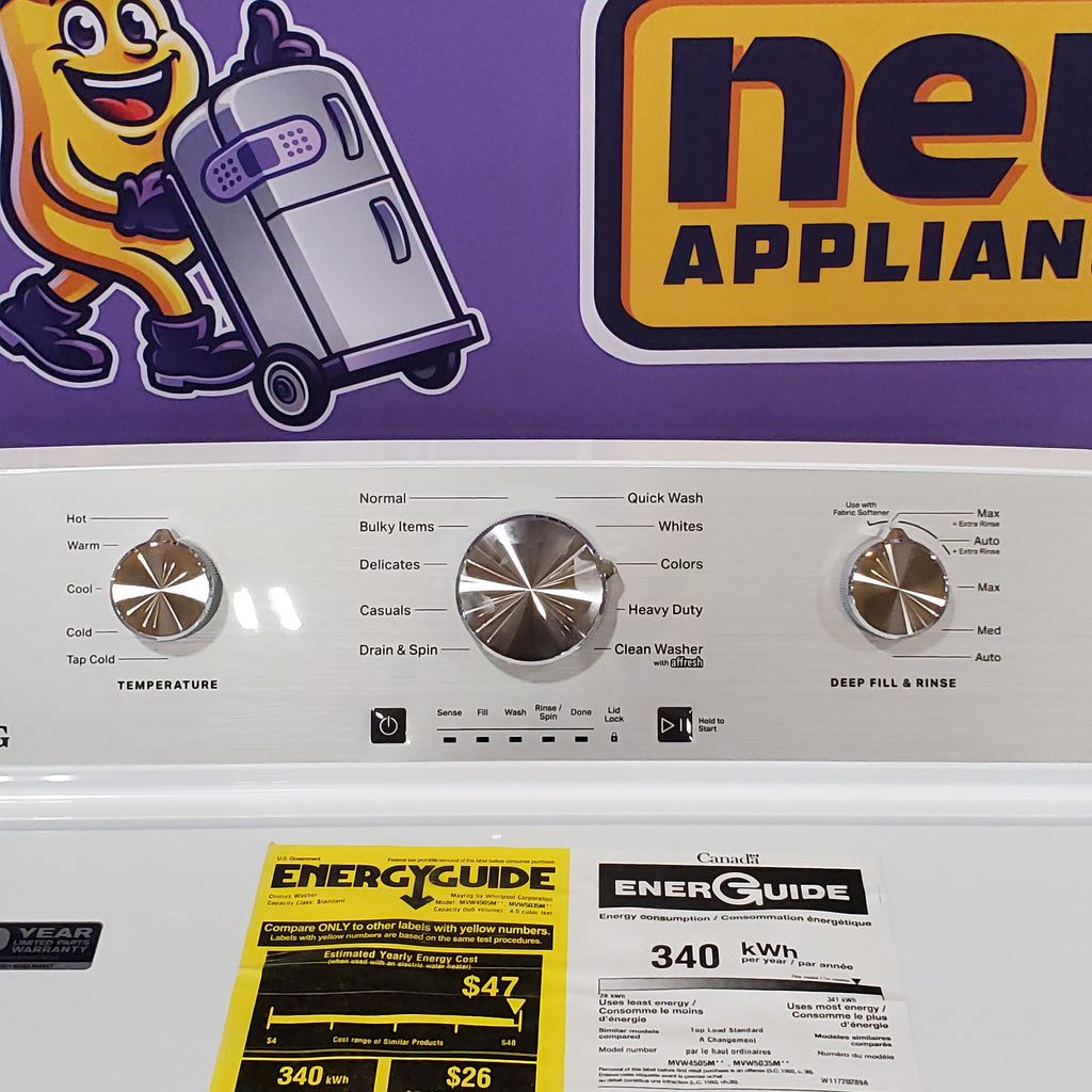 Pictures of Maytag Top Load 4.5 Cu. Ft. Washer with Deep Fill in White MVW4505MW - Open Box - Neu Appliance Outlet - Discount Appliance Outlet in Austin, Tx